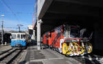 Rochers-de-Naye Bahn MGl/GN  Sehr seltene G�ste in Montreux sind:  Hem 2/2 12 mit X rote 4.