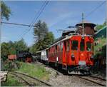 Der Bernina Bahn RhB ABe 4/4 I 35 der Blonay Chamby Bahn rangiert in Chaulin Mus�e den Wagensatz des Nachmittags-Dampfzuges. Im Hintergrund steht bereits die SEG G 2x 2/2 105 der Blonay-Chamby Bahn bereit, welche den Zug nach Blonay f�hren wird.

2. Mai 2026