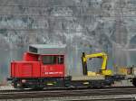 Vor dem Walensee hat bei Unterterzen Tm 234 084-2 am 16.03.2014 Sonntagsruhe.
