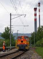 KEBAG AG/SBB: Mit der betriebseigenen ferngesteuerten Schöma-Rangierlok wurden am 5.