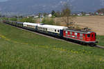 OeBB: Extrazug Balsthal-Oberburg mit der Re 4/4 I 10009 zwischen Solothurn und Biberist am 12.