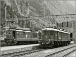 100 Jahre BLS: Re 4/4  Grenchen  und Ae 6/8 205 in Goppenstein.