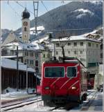 In Disentis-Must�r ist Lokwechsel f�r den Glacier Express angesagt.