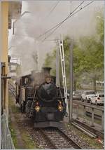 50 Jahre Blonay - Chamby; Mega Steam Festival: Die BFD HG 3/4 N° 3 und dahinter versteckt die FO HG 3/4 N° 4 in Vevey.