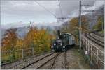 Die Blonay Chamby G 3/3 N° 5 (ex LEB) erreicht mit ihrem Dampfzug Chamby.