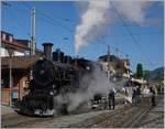 50 Jahre Blonay - Chamby; Mega Steam Festival: Die Gastlok der Dampfbahn Furka Bergstrecke,  die DFB HG 3/4 N° 4, dampf in Blonay herrlich vor sich hin, bevor sie dann feinen Moment später