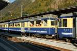   BOB (Berner Oberland-Bahn) Triebwagen ABeh 4/4 308   Gsteigwiler  am 02.10.2011 im Bahnhof Interlaken Ost.