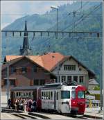 Der TPF Zug wird gest�rmt in Montbovon.