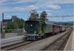 Dampftag Lyss 2018: Von Aarberg kommend erreicht die EBT Te 155 mit ihrem  Dampfpendelzug  (am Schluss ist die Ed 3/4 N� 51 eingereiht) Lyss.