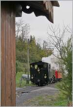  La DER de la Saison 2023  die BFD HG 3/4 N° 3 ist mit einem Zug nach Blonay unterwegs und erreicht den Halt Cornaux.