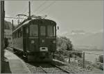 Der RhB Bernina ABe 4/4 N� 35 ist bei der Blonay-Chamby Bahn recht oft im Einsatz, hier auf der Fahrt von Blonay nach Chaulin beim Wenden in Chamby.