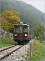 Der M-C BCFeh 4/4 N° 15 kurz nach Chaulin auf der Fahrt nach Blonay.
26.Sept. 2009