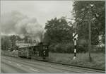 Das Berner Tram mit der G 3/3 12, 1894 BTG (Eigentum der Stiftung BERNMOBIL historique) und dem Tramwagen 370 beim  Tramorama -Anlass in Blonay.