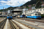 MOB: Zur Zeit ist der Bahnhof Montreux noch immer die Hochburg der ABDe 8/8 (4001-4004) Triebzüge aus den Jahren 1968, die bald durch neue Fahrzeuge ersetzt werden.