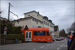 Die beiden NeXT RABe 4/12 34 und RABe 4/12 33 im Bild) beginnen ihre Fahrt nach Bern. Solothurn, Februar 2026.