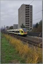 Nur 10 Minuten am Bahndamm gestanden... Kaum war der ICN in Richtung Lengnau aus dem Blickfeld verschwunden taucht der SBB RABe 521 117 im Werbeanstrich auf. Der Flirt ist als Regionalzug 7621 von Biel/Bienne nach Solothurn unterwegs und befindet sich hier zwischen Lengnau und Grenchen Süd. 

11. November 2020
