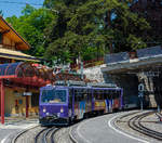 
Ein Weihnachtsbild aus dem Mai.... 
Der Triebwagen Bhe 4/8 303 „Villeneuve“  der Transports Montreux-Vevey-Riviera (MVR), ex Chemin de fer Glion–Rochers-de-Naye (GN) fährt am 26.05.2012 vom Bahnhof Glion weiter nach Montreux hinab.

Auch wenn hier das Bild im Mai 2012 gemacht wurde, so passt es doch sehr gut in die jetzige Vorweihnachtszeit, man schaue auf den Weihnachtsmann am Triebwagen und die Aufschift:  „Le Monde Magique du Pére Noél” , nach meiner Übersetzung in Deutsch „Die magische Welt des Weihnachtsmannes“

Der Zahnradtriebwagen Beh 4/8 303 Villeneuve wurde 1983 von SLM (Schweizerischen Lokomotiv- und Maschinenfabrik) in Winterthur gebaut, der elektrische Ausrüstung wurde von Siemens (Werk Erlangen) geliefert.

Die Bhe 4/8 sind zweiteilige kurzgekuppelte elektrische Zahnrad-Doppeltriebwagen der Transports Montreux–Vevey–Riviera (MVR), ehemalig Chemin de fer Glion–Rochers-de-Naye (GN) und der Monte Generoso-Bahn (MG). Für die damalige GN wurden insgesamt 5 Stück gebaut (3 Stück 1983, und jeweils einer 1992 und 2011). Der 2011 gebaute wurde von der MOB Werkstätte Chernex gebaut. Bei den MVR Triebwagen wurden nachträglich Mehrfachsteuerung eingebaut, so können bis zu drei Triebwagen gekuppelt und gesteuert werden.

Bereits 1982 wurden anlässlich der Elektrifizierung der Monte Generoso-Bahn vier Triebwagen von der Schweizerischen Lokomotiv- und Maschinenfabrik (SLM) in Winterthur, für die MG, gebaut. Die elektrische Ausrüstung wurde von Siemens (Werk Erlangen) geliefert. Bei der Monte Generoso-Bahn sind die Triebwagen die einzigen elektrischen Fahrzeuge, zudem weichen die Technischen Daten der MG Fahrzeuge gegenüber der MVR Fahrzeuge leicht ab.


TECHNISCHE DATEN der MVR Bhe 4/8, in Klammern der MG Bhe 4/8:
Achsformel:  2'Z 2'Z + 2'Z 2'Z
Spurweite:  800 mm
Länge über Puffer:  23.890 mm
Achsabstand im Drhgestell:2 .200 mm
Teilkreis-Ø vom Antriebszahnrad: 611 mm
Dienstgewicht:  34 t (34,1 t)
Höchstgeschwindigkeit:  22 km/h (bergauf) / 14 km/h (talfahrt)
Stundenleistung:  800 kW (1.088 PS) bei 15 km/h
Zahnradsystem:  Abt
Stromsystem:  850 V DC 
Anzahl der Fahrmotoren: 4
Übersetzungsverhältnis: 1:12
Gefälle:  220 ‰
Sitzplätze:  96
Klassen: 2. Klasse


Der Rocheres de Naye Bhe 4/8 304  La Tour-de-Peilz   der Transports Montreux–Vevey–Riviera (MVR), ex Chemin de fer Glion–Rochers-de-Naye (GN), am 16.09.2017 abgestellt in Montreux.

Der Zahnradtriebwagen Beh 4/8 304 wurde 1992 von SLM (Schweizerischen Lokomotiv- und Maschinenfabrik) in Winterthur gebaut, der elektrische Ausrüstung wurde von Siemens (Werk Erlangen) geliefert.

Die Bhe 4/8 sind zweiteilige kurzgekuppelte elektrische Zahnrad-Doppeltriebwagen der Transports Montreux–Vevey–Riviera (MVR, ex GN) und der Monte Generoso-Bahn (MG).

Die vier vorhandenen Triebwagen der Monte Generoso-Bahn wurden anlässlich der Elektrifizierung der Bahn 1982 angeschafft. Sie wurden von der Schweizerischen Lokomotiv- und Maschinenfabrik (SLM) in Winterthur hergestellt. Die elektrische Ausrüstung wurde von Siemens (Werk Erlangen) geliefert. Bei der Monte Generoso-Bahn sind die Triebwagen die einzigen elektrischen Fahrzeuge.

An die damalige Chemin de fer Glion–Rochers-de-Naye (GN) (heute Transports Montreux–Vevey–Riviera) wurden 1983 drei weitgehend baugleiche Triebwagen geliefert. Sie unterscheiden sich lediglich in Details des elektrischen und mechanischen Teils, da die Fahrleitungsspannung und das Kupplungssystems unterschiedlich sind. Der Triebwagen 304 wurde 1992 nachgeliefert, ein weiterer (305) wurde 2010 in den Werkstätten der Montreux-Berner Oberland-Bahn (MOB) in Chernex nachgebaut, und 2011 in Betrieb genommen. Bei den MVR Triebwagen wurden nachträglich Mehrfachsteuerung eingebaut, so können bis zu drei Triebwagen gekuppelt und gesteuert werde.

TECHNISCHE DATEN der MVR Bhe 4/8 (exGN):
Achsformel:  2'Z 2'Z + 2'Z 2'Z
Spurweite:  800 mm
Länge über Puffer:  23.890 mm
Dienstgewicht:  34 t
Höchstgeschwindigkeit:  22 km/h
Stundenleistung:  800 kW (1088 PS)
Zahnradsystem:  Abt
Stromsystem:  850 V DC
Anzahl der Fahrmotoren: 4
Gefälle:  220 ‰
Sitzplätze:  96
Klassen:  2. Klasse