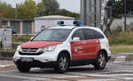 Landkreis Wittenberg Fachdienst Brand-, Katastrophenschutz und Rettungswesen mit einem älteren HONDA SUV Typ? am 01.10.25 Höhe Bahnübergang Rodleben.