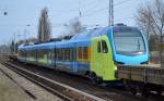 Sicherlich farblich eine der farbigsten Varianten in Deutschland, die Betriebsfarben der Westfalenbahn GmbH Triebzüge, hier nun also eine weitere Überführung eines vierteiligen FLIRT ab