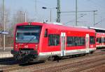 Mal wieder ein DB RegioShuttle zur Fahrt ins Herstellungswerk Stadler Werke Berlin Pankow zur Inspektion, diesmal ein Fahrzeug der DB Regio Bayern, 650 324 (95 80 0 650 324-6 D-DB) am 01.03.11 Bhf.