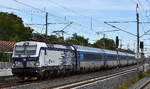 ČD - Česk� dr�hy a.s., Praha [CZ]  mit ihrer Vectron'384 013-9' [NVR-Nummer: 91 54 7384 013-9 CZ-CD] und EC aus Prag �ber Berlin nach Hamburg am 29.09.26H�he Bahnhof Gl�wen.