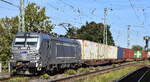 METRANS a.s., Praha [CZ] mit ihrer Vectron '383 448-8' [NVR-Nummer: 91 54 7383 448-8 CZ-MT] und einem Containerzug am 28.09.26 H�he Bahnhof Magdeburg Neustadt.