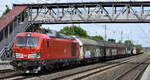  DB Cargo AG, Mainz [D] mit ihrer Vectron Dual Mode Light Lok  249 066  [NVR-Number: 90 80 2249 066-2 D-DB] und einem gemischten G�terzug Richtung Rbf. Seddin am 02.06.26 H�he Bahnhof Saarmund.